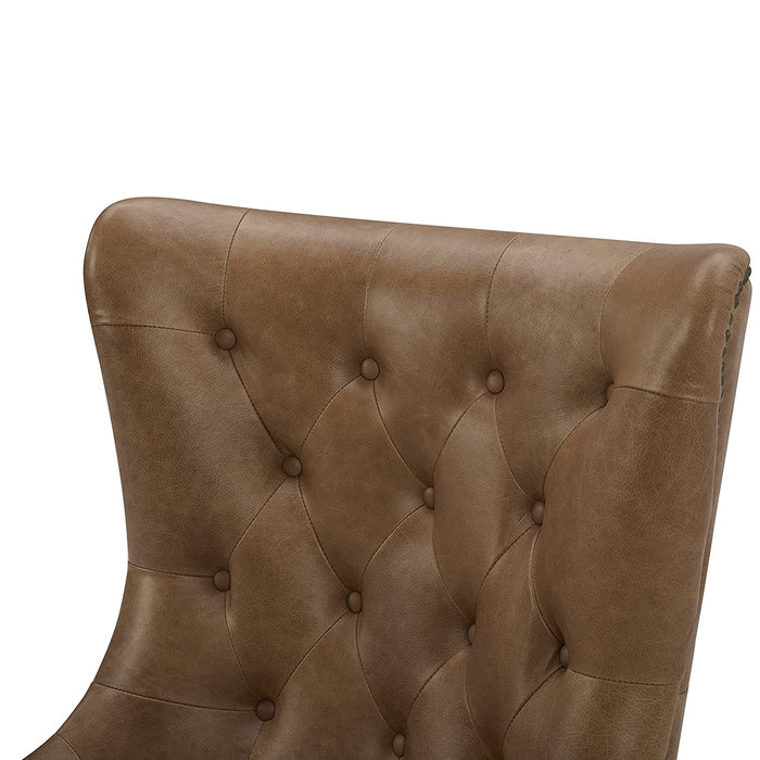 Kingsolver Tufted Leather Accent Chair on Amazon