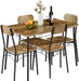 Metal and Wood Rectangular Dining Set