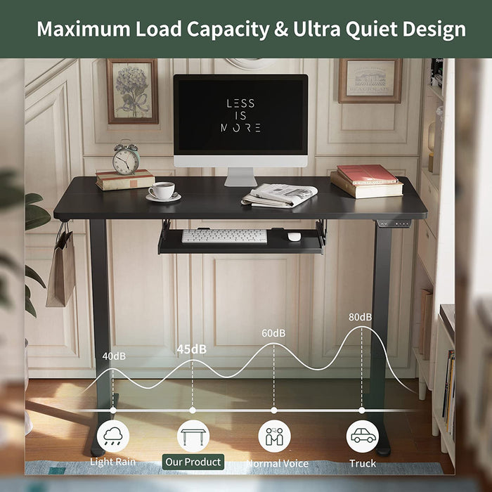 Adjustable Electric Standing Desk with Keyboard Tray