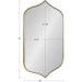 Contemporary Tyla Wall Mirror, 20 X 32, Gold Finish, Decorative Glamorous Peaked Mirror