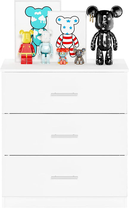 Solid White Simple Design 3-Drawer Dresser