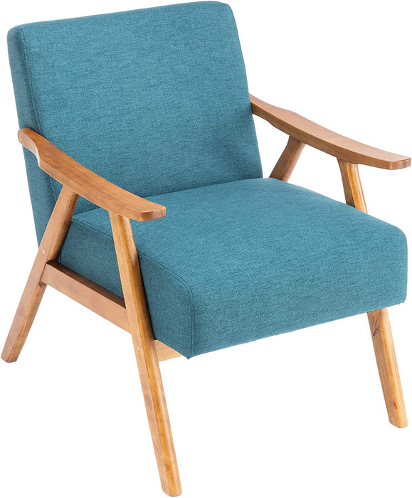 Boho Farmhouse Teal Accent Chairs Set of 2