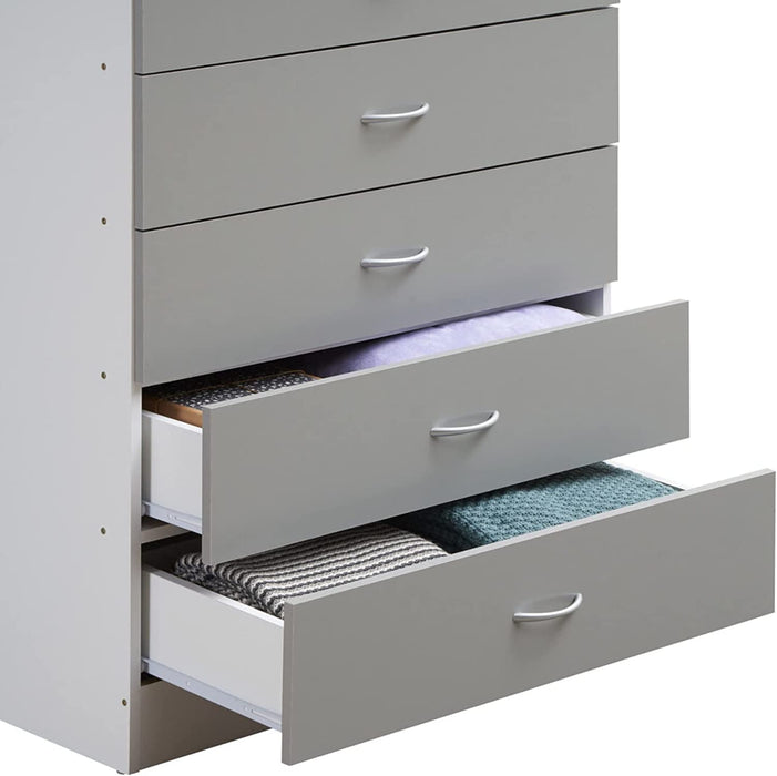 7-Drawer Grey Dresser with Top Locks