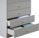 7-Drawer Grey Dresser with Top Locks