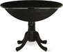 Wood Dining Room Table with round Tabletop, Black Finish