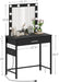 Black Vanity Desk with Lighted Mirror, Charging Station