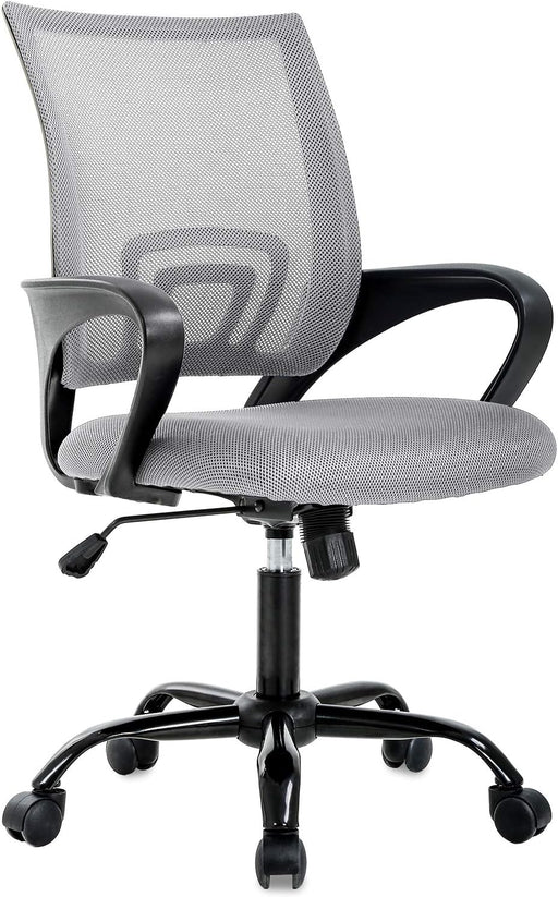 Ergonomic Swivel Chair with Lumbar Support, Grey