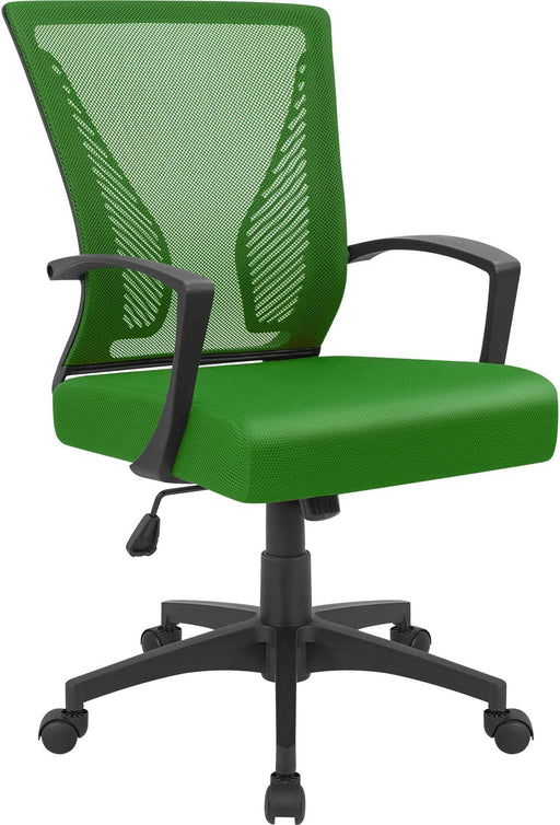 Ergonomic Green Mesh Office Chair with Armrests