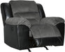 Gray Faux Leather Manual Rocker Recliner