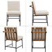 Mid Century Leather Dining Chairs Set of 2 in Beige