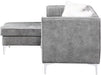 Modern Grey Velvet Sectional Sofa