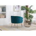 Teal Velvet Accent Chair with Golden Legs