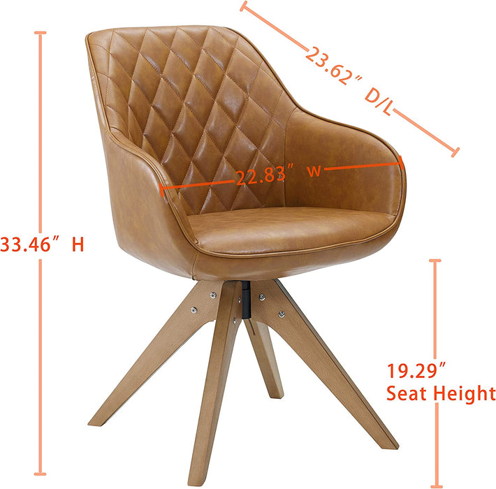 Beech Wood Swivel Chair for Small Spaces