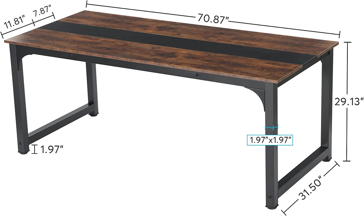 Large Rustic/Black Office Desk for Home