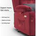 Lay Flat Lift Recliner with Power Headrest, Massage and Heat, Fabric, Burgundy, Small
