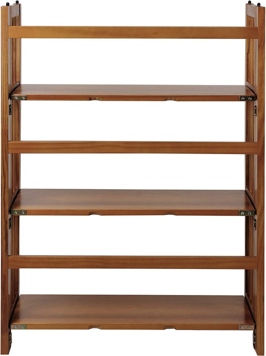 Stackable Chestnut Bookcase - 3 Shelves, 27.5″ Wide