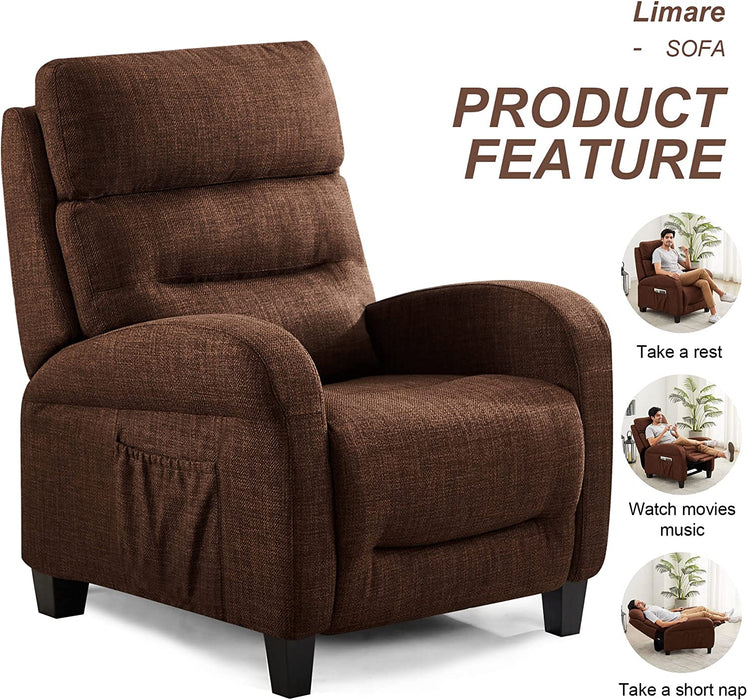 Contemporary Lounge Recliner Chair, Brown