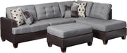 Dark Grey Microfiber Sectional Sofa Set