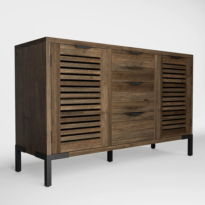 55 Sideboard Buffet Storage Credenza Cabinet with Solid Wood Legs