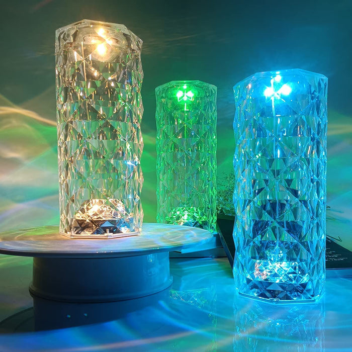 Touch-Control RGB Rose LED Crystal Table Lamp