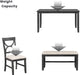 6-Piece Wood Dining Table Set with Upholstered Bench and 4 Chairs