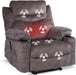 Overstuffed Recliner Chair with Massage and Heat (Red Brown)