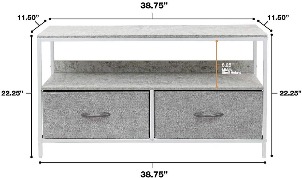 2-Drawer TV Stand Dresser with Storage