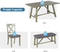 Rustic Gray Wooden 6-Piece Dining Table Set with Cushioned Chairs and Bench