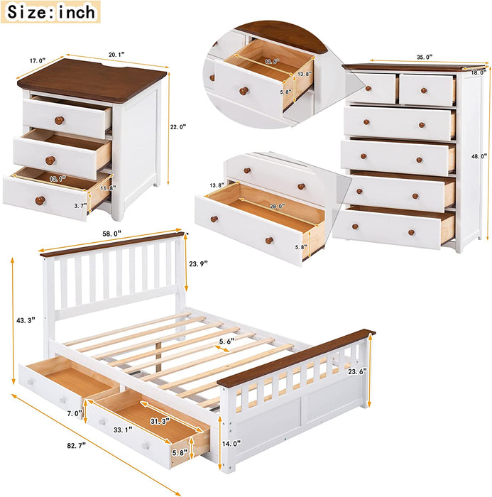 Modern Rustic White 3-Piece Bedroom Set