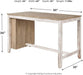 Farmhouse Counter Height Table with Storage and Wine Rack