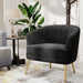 Modern Black Velvet Accent Chair with Golden Legs