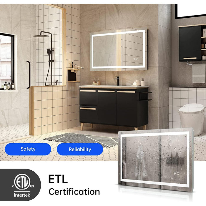 LED Wall Mounted Bathroom Mirror, Anti-Fog