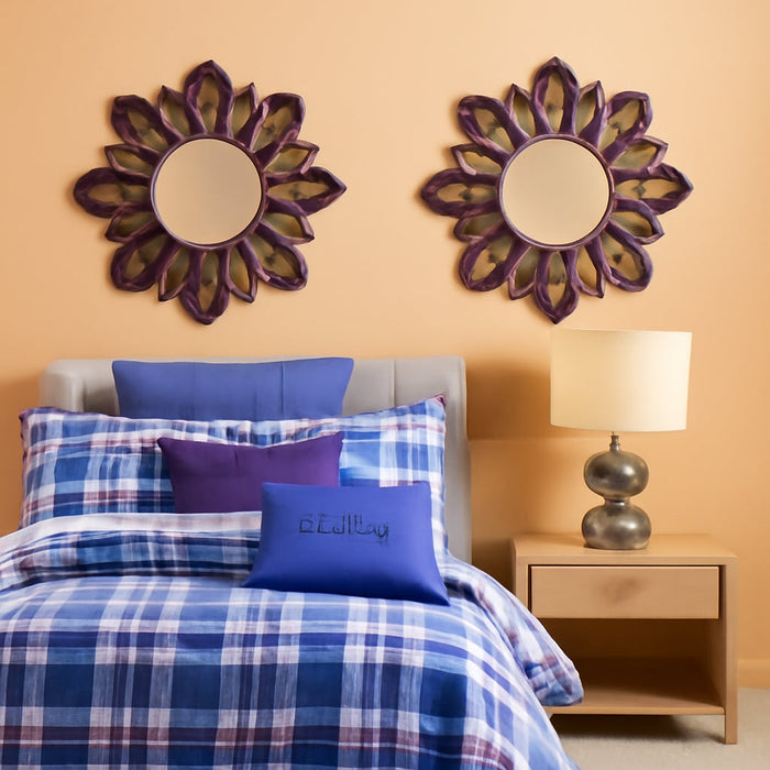 Contemporary Floral Blossom Wall Mirror with Openwork Petal Designs | Metal and Glass Construction | Alira Multi Cool Design