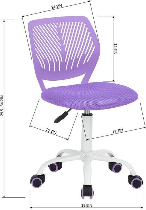 Purple Swivel Chair for Teen Home Office