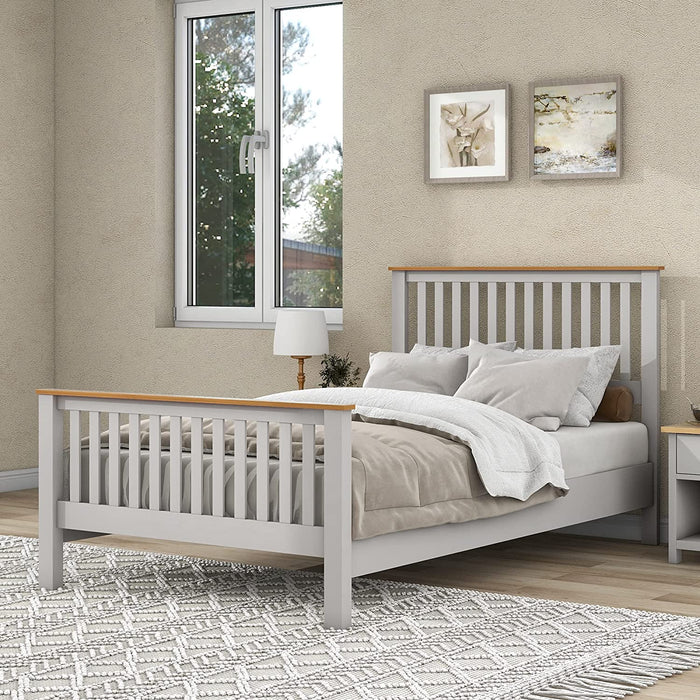 3-Piece Farmhouse Bedroom Set, Gray+Oak