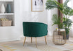 Green Velvet Accent Chair with Golden Legs