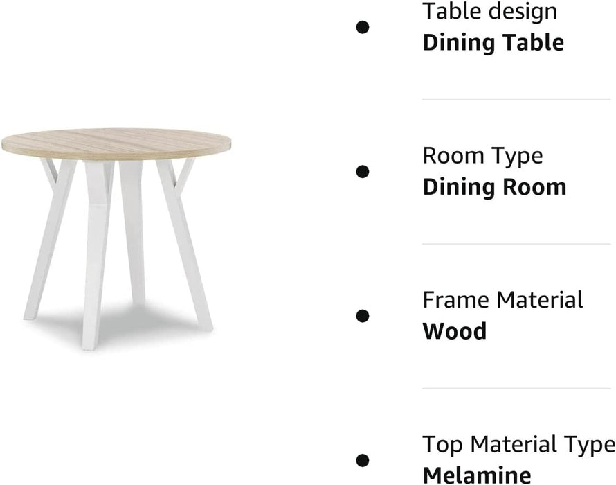 Ashley Grannen Modern White/Natural round Table