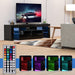 Modern Black LED TV Stand with Storage Drawers