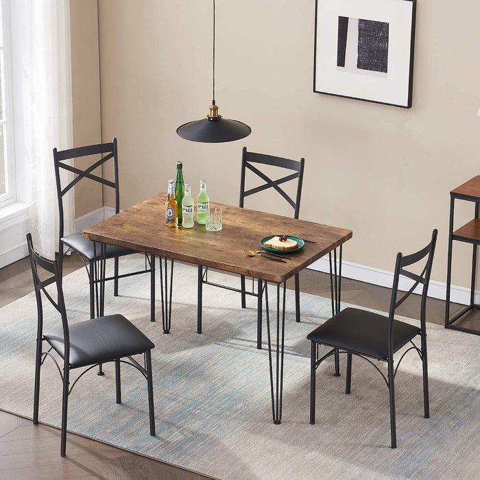 5-Piece Dining Table Set for Home Kitchen with 4 Chairs