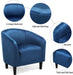 Pagoda Blue Velvet Club Chair with Armrests