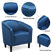 Pagoda Blue Velvet Club Chair with Armrests