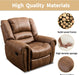 Leather Recliner Chair, Manual, Nut Brown