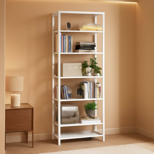 Adjustable 6-Tier Bamboo Bookshelf for Versatile Storage