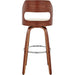 Cream Faux Leather Walnut Wood Bar Stool