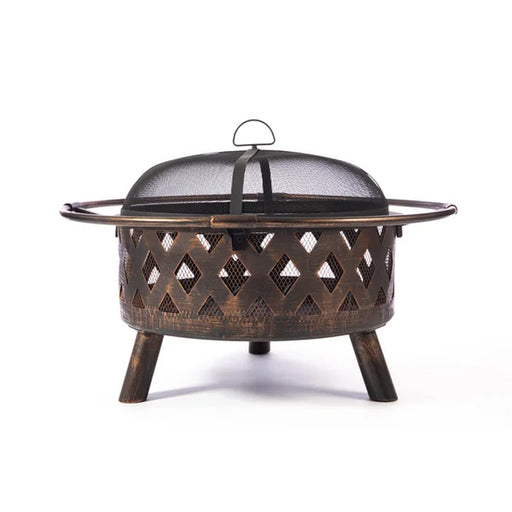 20'' H X 30'' W Steel Outdoor Fire Pit with Lid