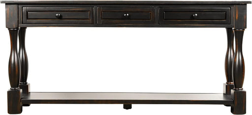 Easy Assembly Console Table with Drawers and Shelf