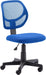 Blue Swivel Office Chair with Low-Back Design