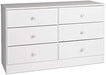 Astrid 6-Drawer Double Dresser, White