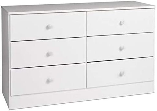 Astrid 6-Drawer Double Dresser, White