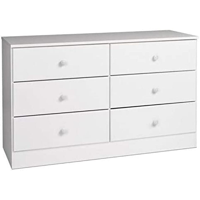 Astrid 6-Drawer Double Dresser, White